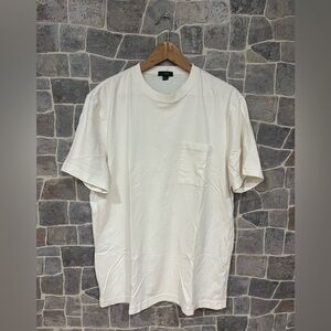 White J Crew Short Sleeve Pocket T-Shirt in Large